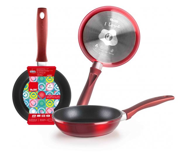 Tigaie Ibili MiniAlu-Cherry, αλουμινίου, 14x3 cm, rosu