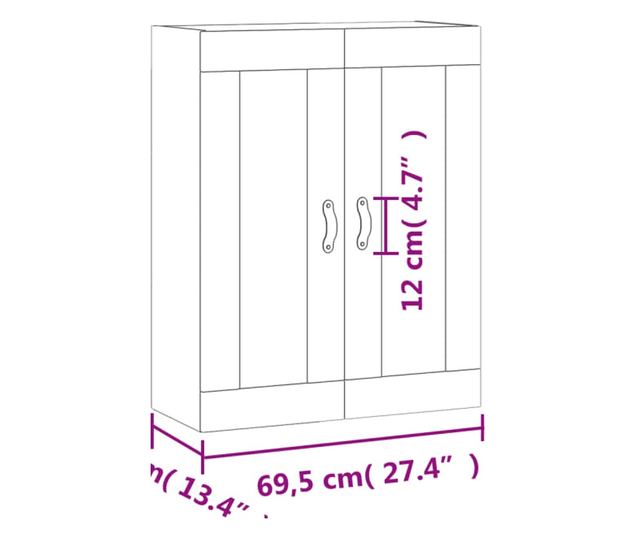 Szafki wiszące, 2 szt., białe, drewno przetworzone