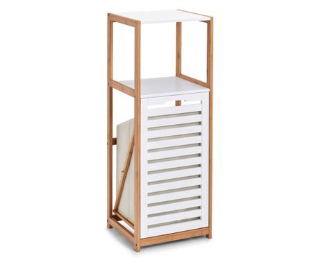 Zeller Koupelnová police, MDF/bambus, 33x36x98 cm, bílá/hnědá
