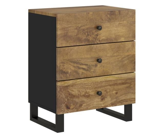 Nightstand, 50x33x62 cm, Solid Mango Wood and Engineered Wood