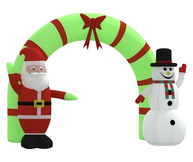 Napihljiva vrata z LED lučkami za božič, 270 cm