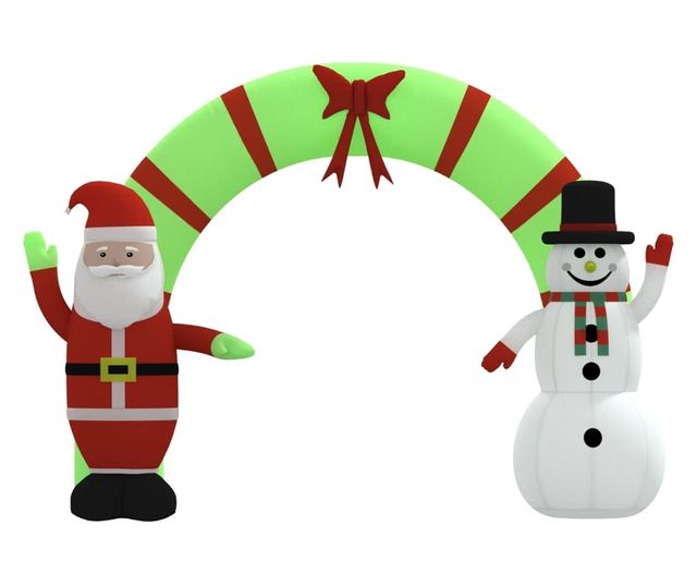 Napihljiva vrata z LED lučkami za božič, 270 cm