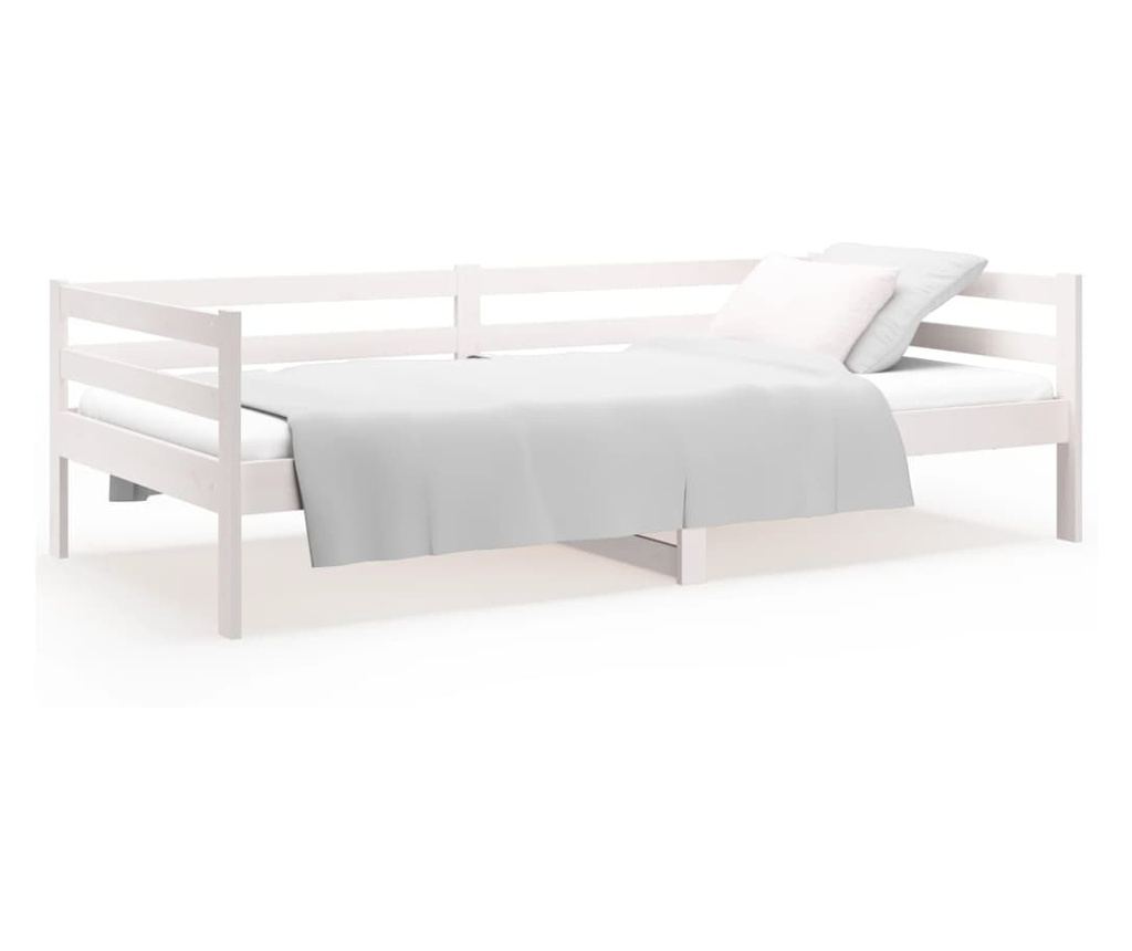 Day bed, λευκό, 90x190 cm, μασίφ ξύλο πεύκου - 2