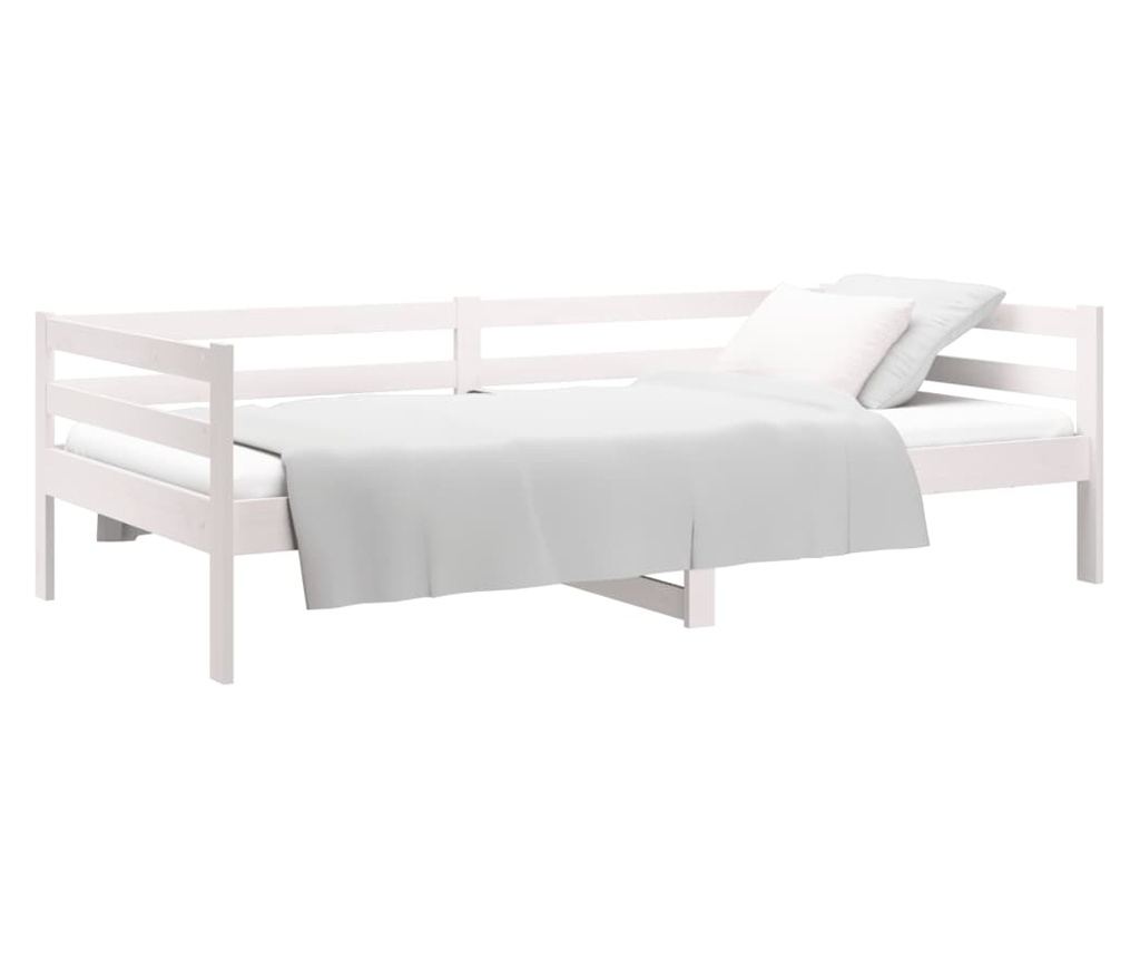 Day bed, λευκό, 90x190 cm, μασίφ ξύλο πεύκου - 3