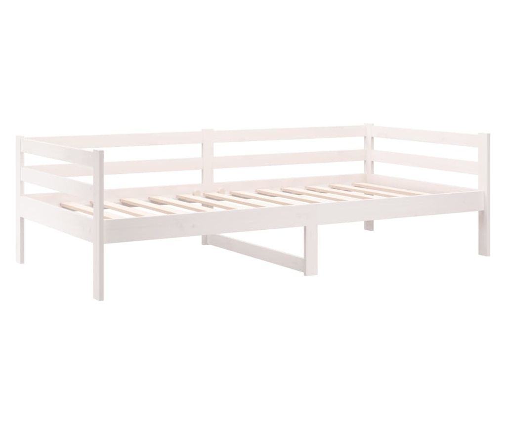 Day bed, λευκό, 90x190 cm, μασίφ ξύλο πεύκου - 7