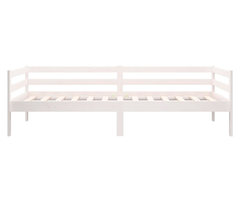 Day bed, λευκό, 90x190 cm, μασίφ ξύλο πεύκου - 8