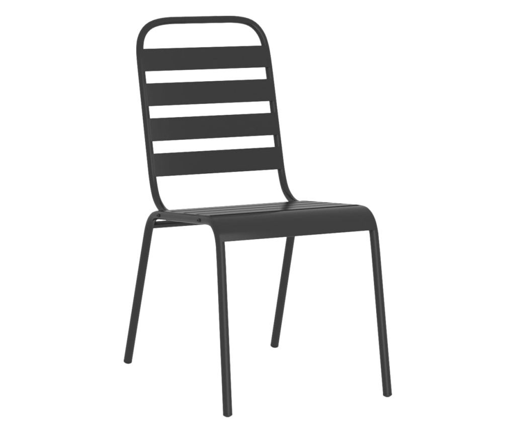 Градински комплект за хранене, 5 части, антрацит, стомана - 5