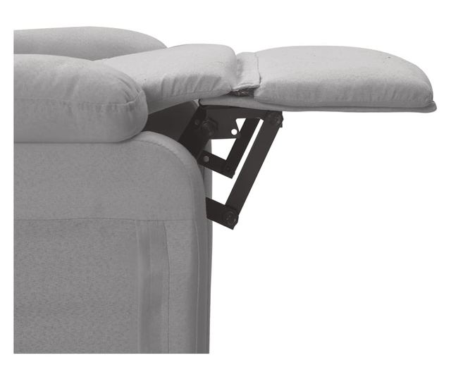Masazni fotelj z nagibom in dvigom, svetlo siva, tekstil