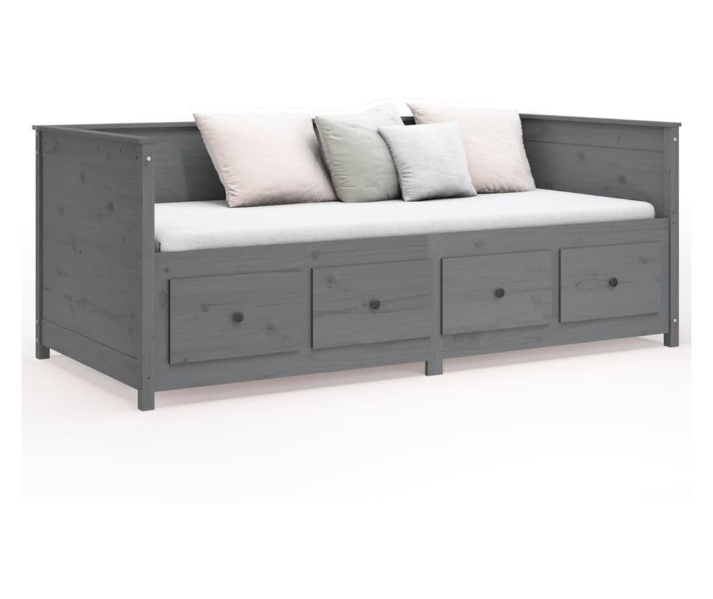 Daybed, Γκρι, 90x200 εκ., Μασίφ Πεύκο - 5
