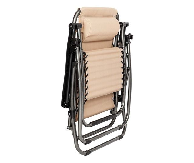 Zéró gravitáció kerti szék ajándék pohártartóval, 2 db-bézs