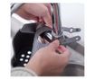 Suport pentru burete de vase bucatarie pentru chiuveta, curea reglabila din silicon, Gonga® Gri thumbnail 3