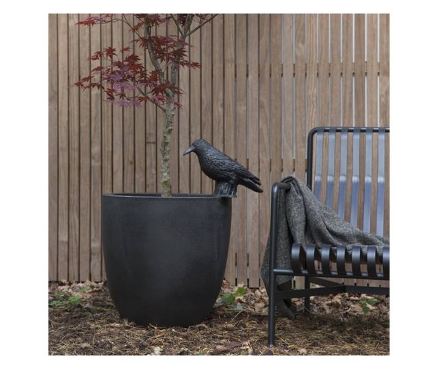 Градинска саксия във формата на яйце Urban Smooth, черна, 43x41 см, KBL933