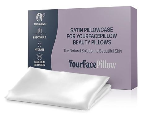 Fata de perna din satin YourFacePillow, alb, 45x45 cm
