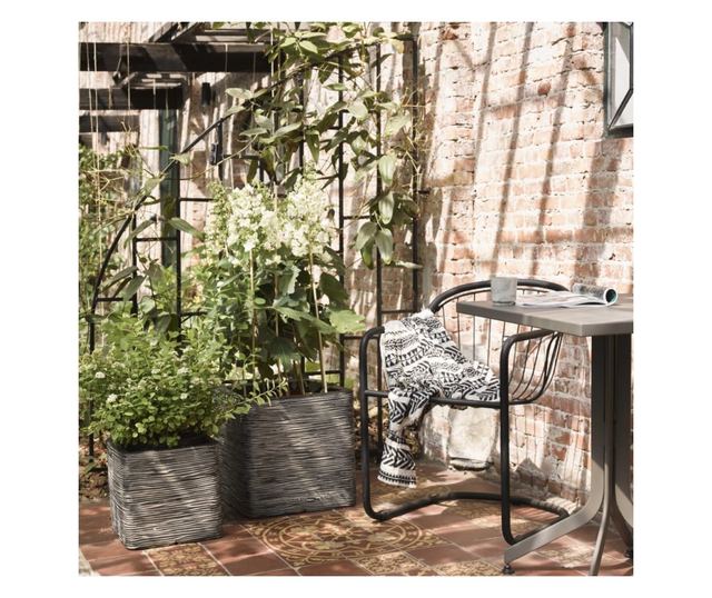 Капи Jardiniere Nature Rib, антрацит, 40x40 см, квадрат, KOFZ903