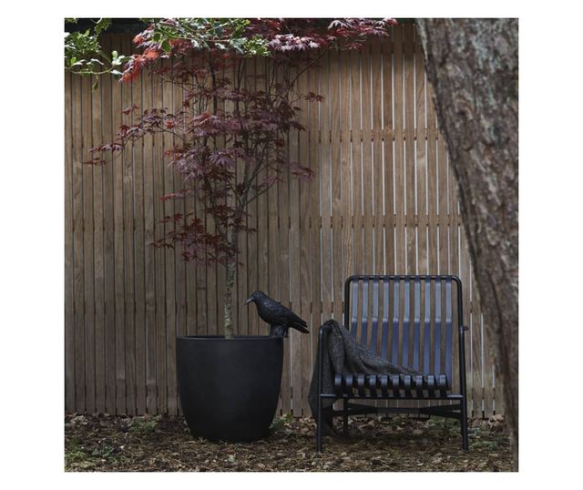 Градинска саксия във формата на яйце Urban Smooth, черна, 43x41 см, KBL933