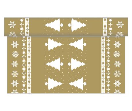 Linclass маса спален вагон - White Tree (златист) / 40 см х 4.8 м / 1 ролка