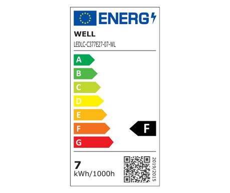 Well E27 LED žárovka svíčka 7W 660lm 6500K - Ekvivalent 50W žárovky (LEDLC-C377E27-07-WL)