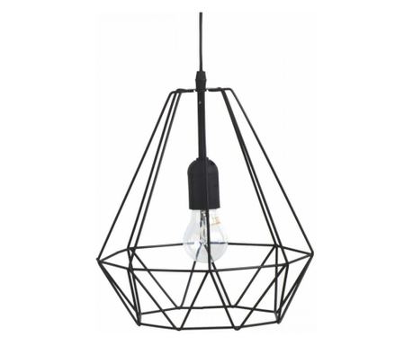 Lustra industrial, otel, negru, 25x28 cm, cablu 80 cm