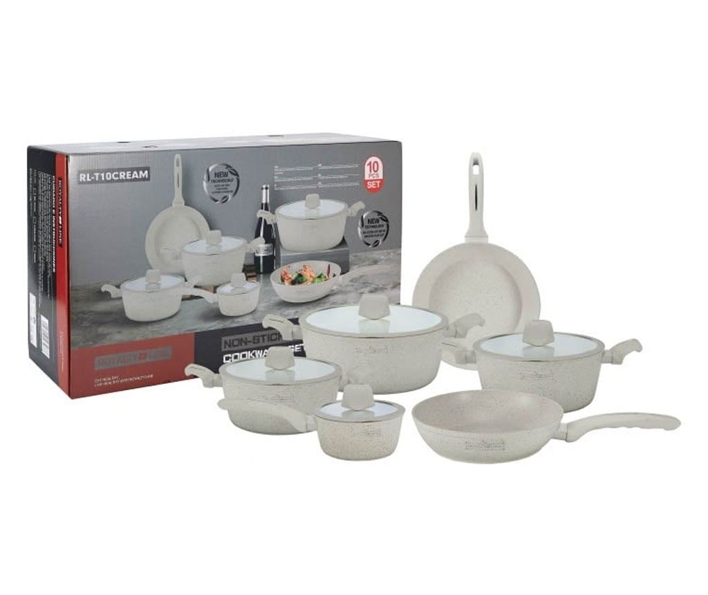 Set oale cu capace si tigai, marmorate, 10 piese Royalty Line RL
