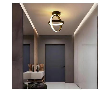 Lustra LED RFAN, Model D200BK, 3 Tipuri De Lumina, 40W, Negru