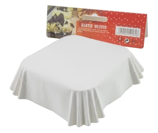 Комплект хартия за мъфини Квадрати Бяла 8х8х3 см 30 бр