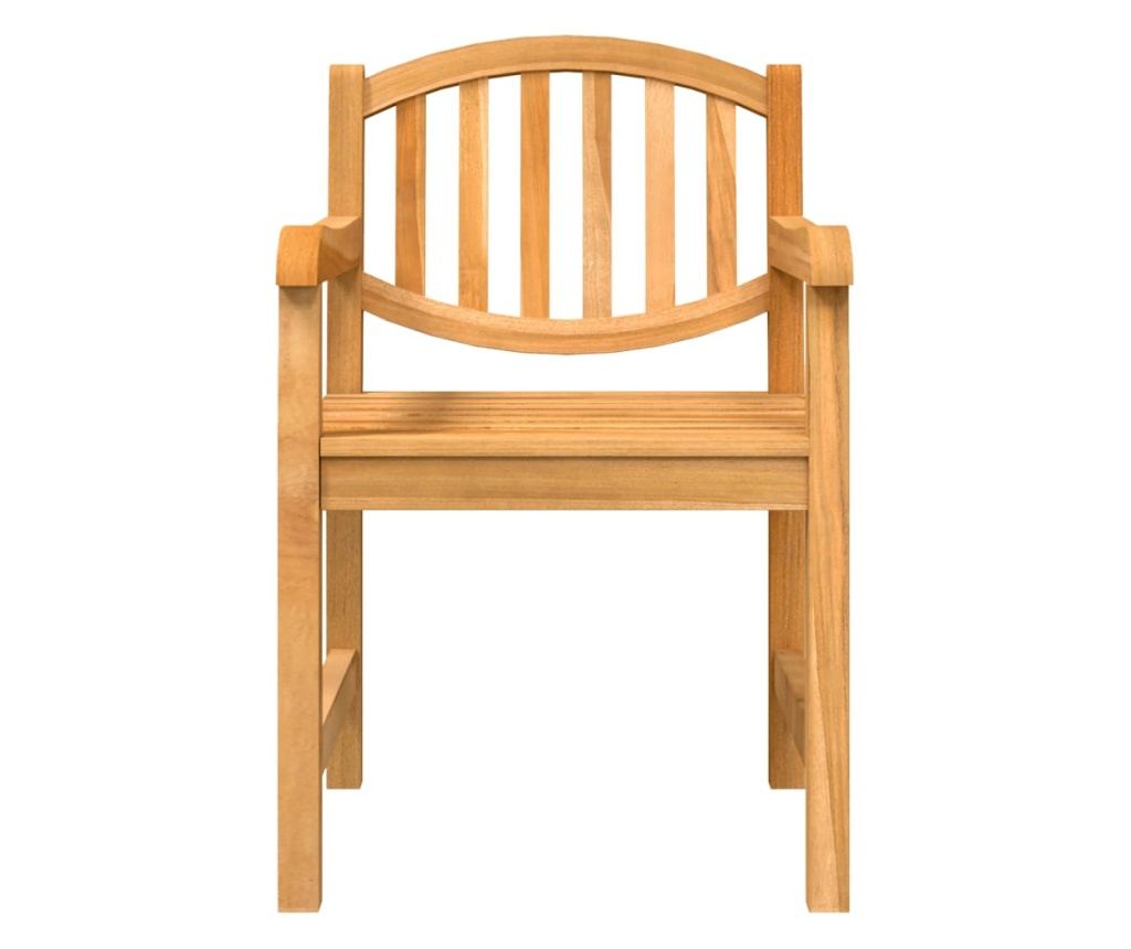 Комплект градински мебели, масивна тикова дървесина, 5 части - 5