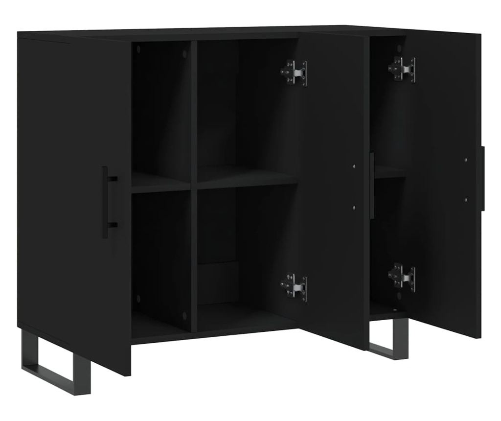 Ormarić za pohranu, crna, 90x34x80 cm, kompozitno drvo - 5