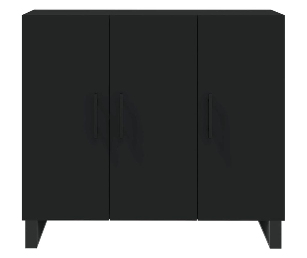 Ormarić za pohranu, crna, 90x34x80 cm, kompozitno drvo - 6