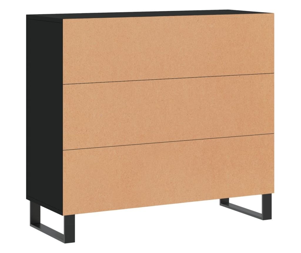 Ormarić za pohranu, crna, 90x34x80 cm, kompozitno drvo - 8