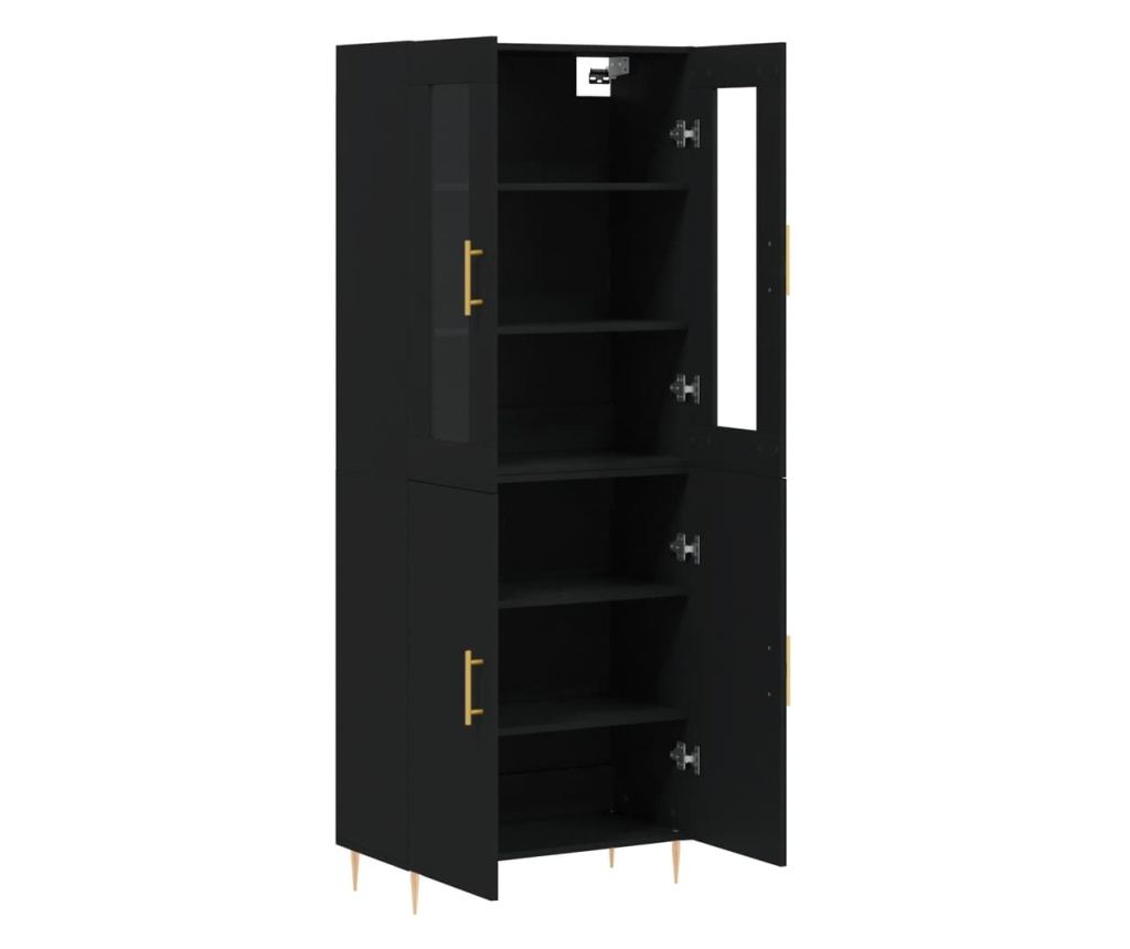 Visoki ormar, crna, 69,5x34x180 cm, kompozitno drvo - 4