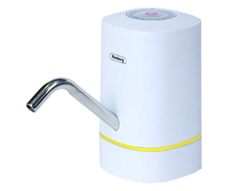 Pompă electrică de apă Rosberg R52013E, USB, Dublă, Compatibilă cu 3/5/8/10/11 și 19 l, Wireless, Alb