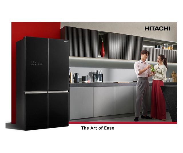 Frigider side by side Hitachi, Luxury, 514 litri, Inverter, negru