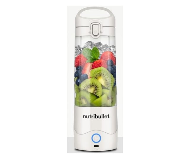 Nutribullet® Hordozható turmixgép 0C22300093, 475 ml űrtartalom, 15 használat egy töltéssel, USB-C, fehér