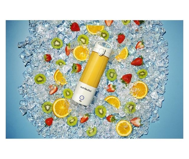 Nutribullet® Hordozható turmixgép 0C22300093, 475 ml űrtartalom, 15 használat egy töltéssel, USB-C, fehér
