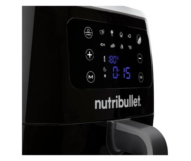 Nutribullet® XXL digitális légsütő NBA071B, olajmentes főzés, 1800 W, 7L, 1,4 kg, 8 előre beállított program, digitális kijelző