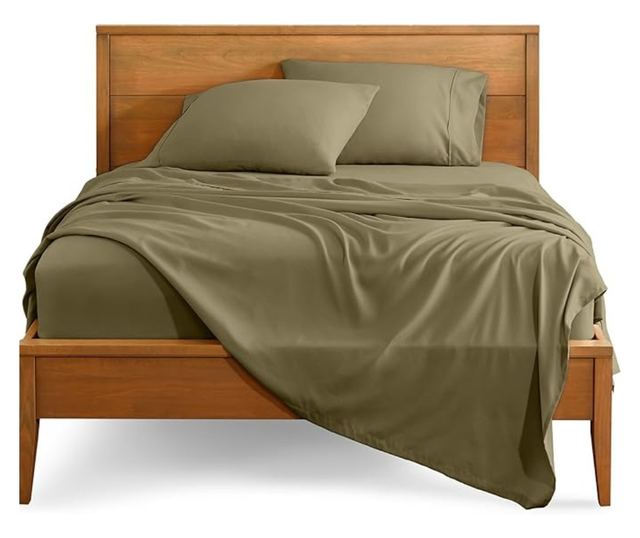 Kotonia Home Bed Sheet, 100% Cotton, Olandina color, 220x240 cm, olive