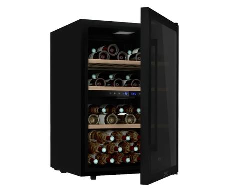 Răcitor de vinuri Dual Zone, 62 sticle, LES PETITS CHAMPS, CAVCDB62, negru