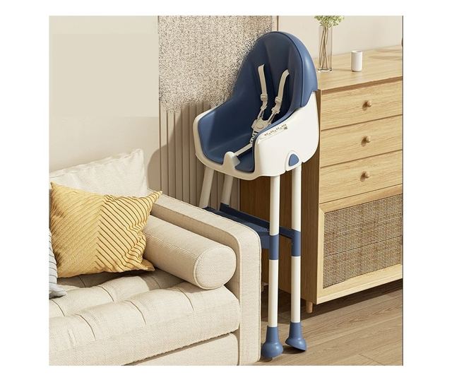 Scaun de masa pentru bebelusi si copii Cyrax, cu roti, telescopic, pliabil, masuta reglabila, suport picioare, scaun invelis pie