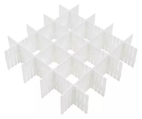 Organizator modular pentru sertare,5 elemente, Gonga® Alb