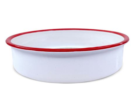 Oliver Voltz OV51222KR38 Στρογγυλή Φόρμα Ψησίματος, 38x6 εκ., Σμάλτο Ατσάλι, Επαγωγική, Λευκό/Κόκκινο