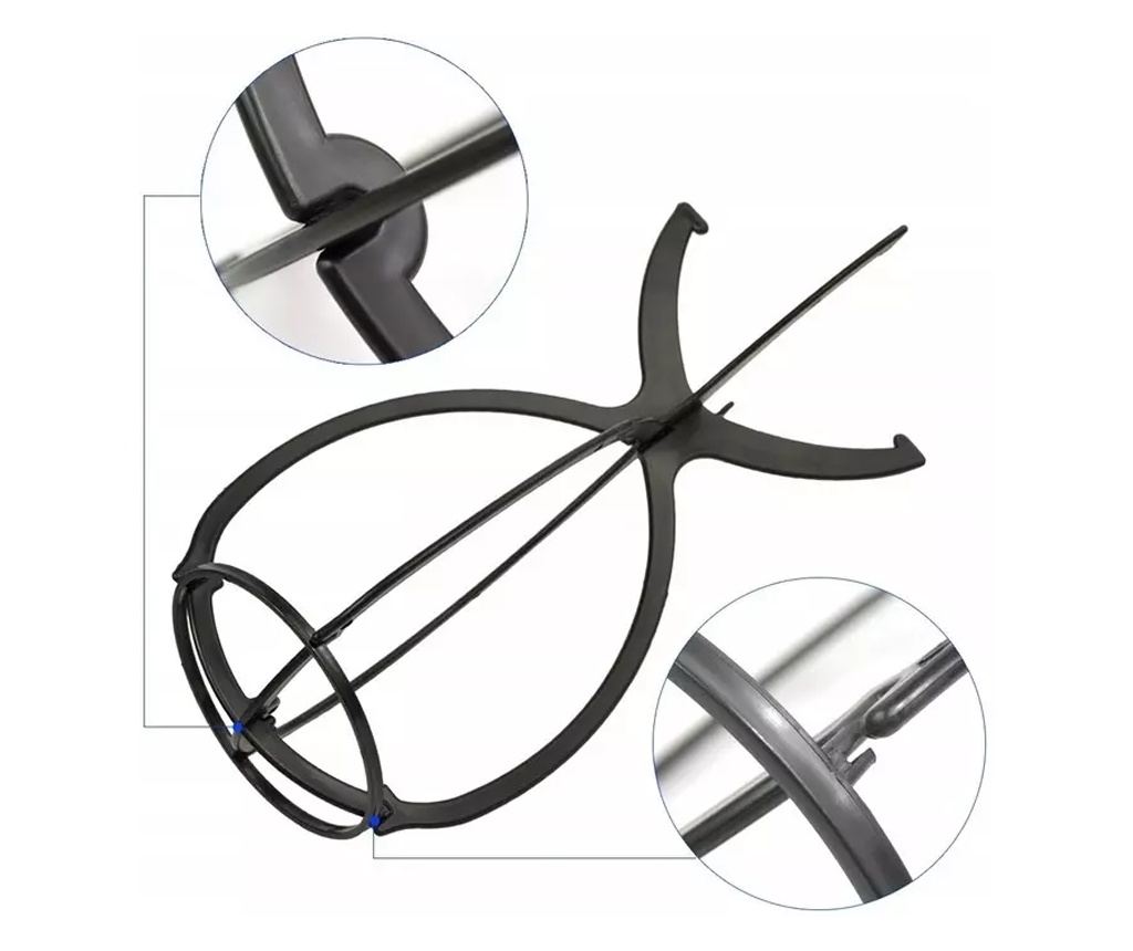 Suport perucă, negru, Gonga® Negru - 3