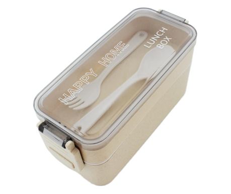 Cutie pentru pranz, 750 ml, tacamuri, 2 compartimente