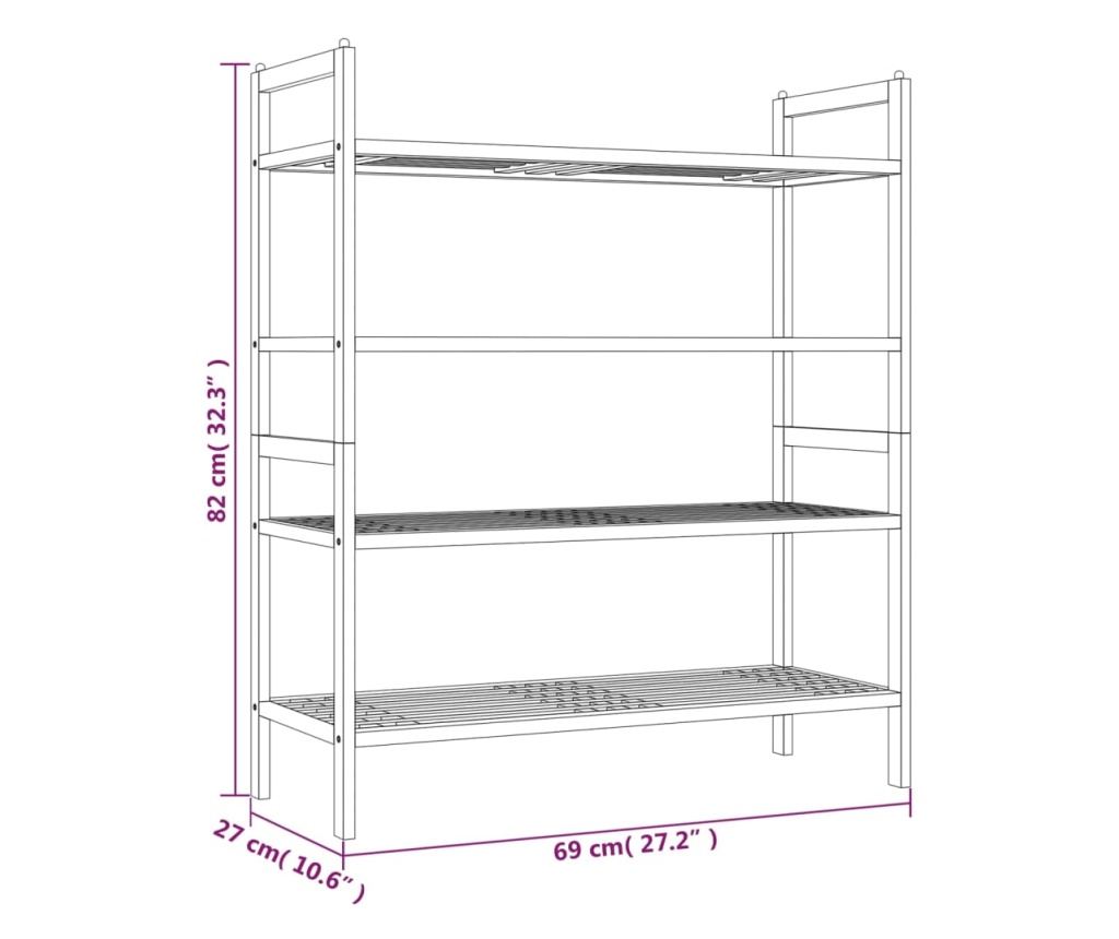 Поставки за обувки, 2 бр., 69x27x41 см, Масивно дърво орех - 7