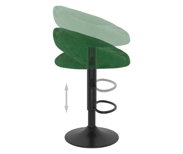 Barski stoli, 2 kosa, temno zelena, žamet