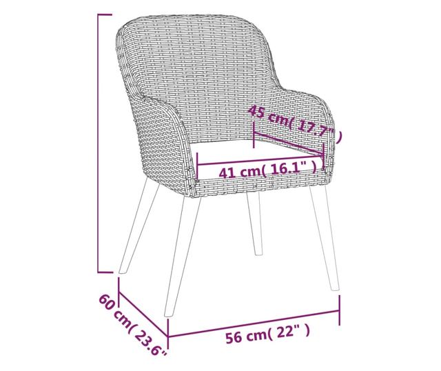 Комплект градински мебели, 7 части, с възглавници, кафяв