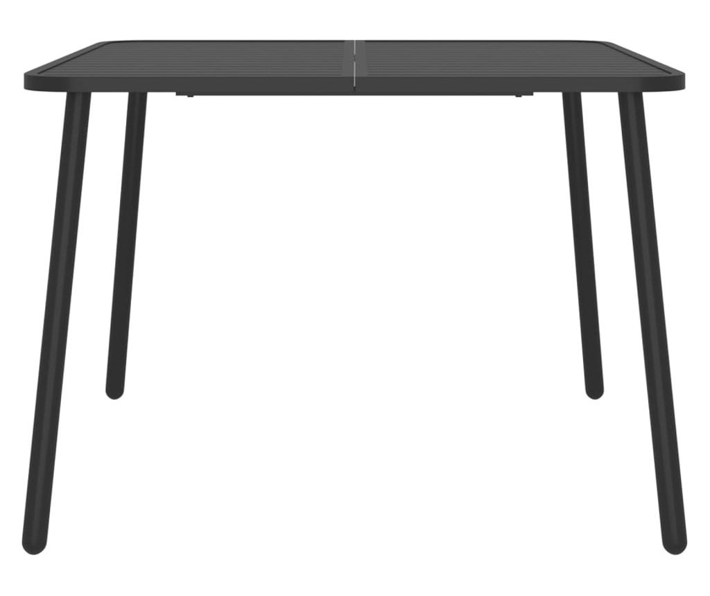 Zahradní jídelní set, 5 kusů, antracitová, ocel - 8