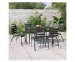 Комплект градински мебели, 7 части, антрацит, стомана