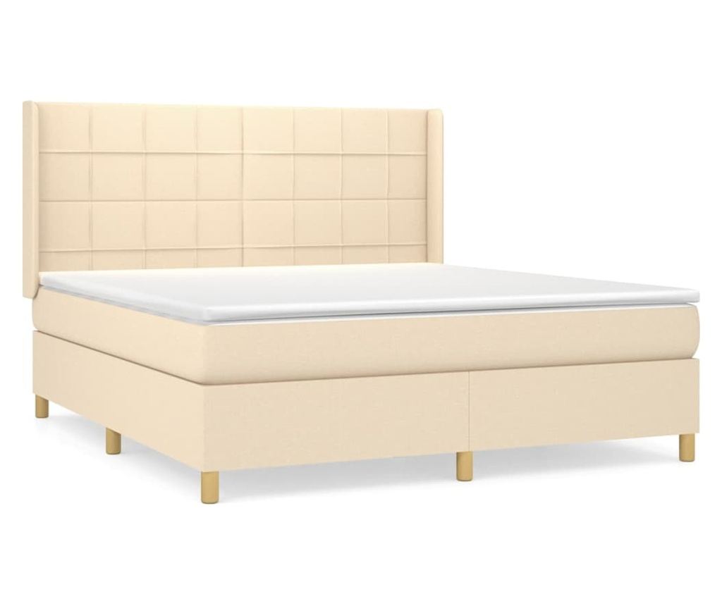 Боксспринг легло с матрак, крем, 160x200 см, текстил - 2