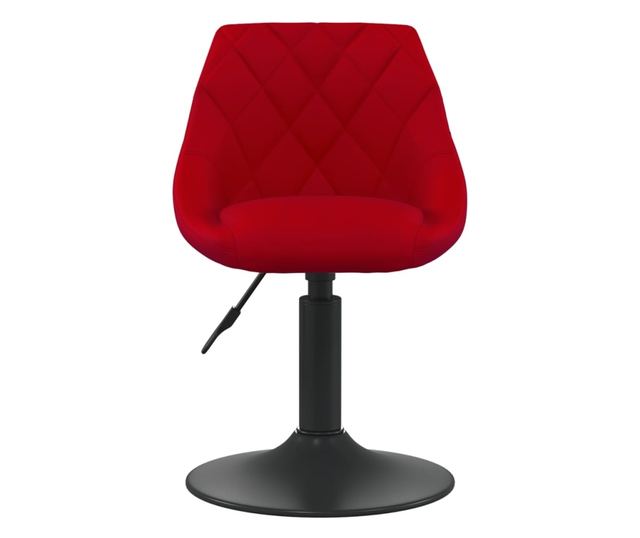 Vrtljivi jedilni stoli, 2 kosa, vinsko rdeča, žamet