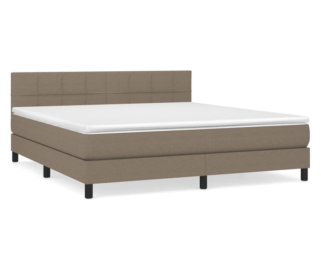 Boxspring postel s matracom, taupe sivá, 160x200 cm textilný materiál - 2